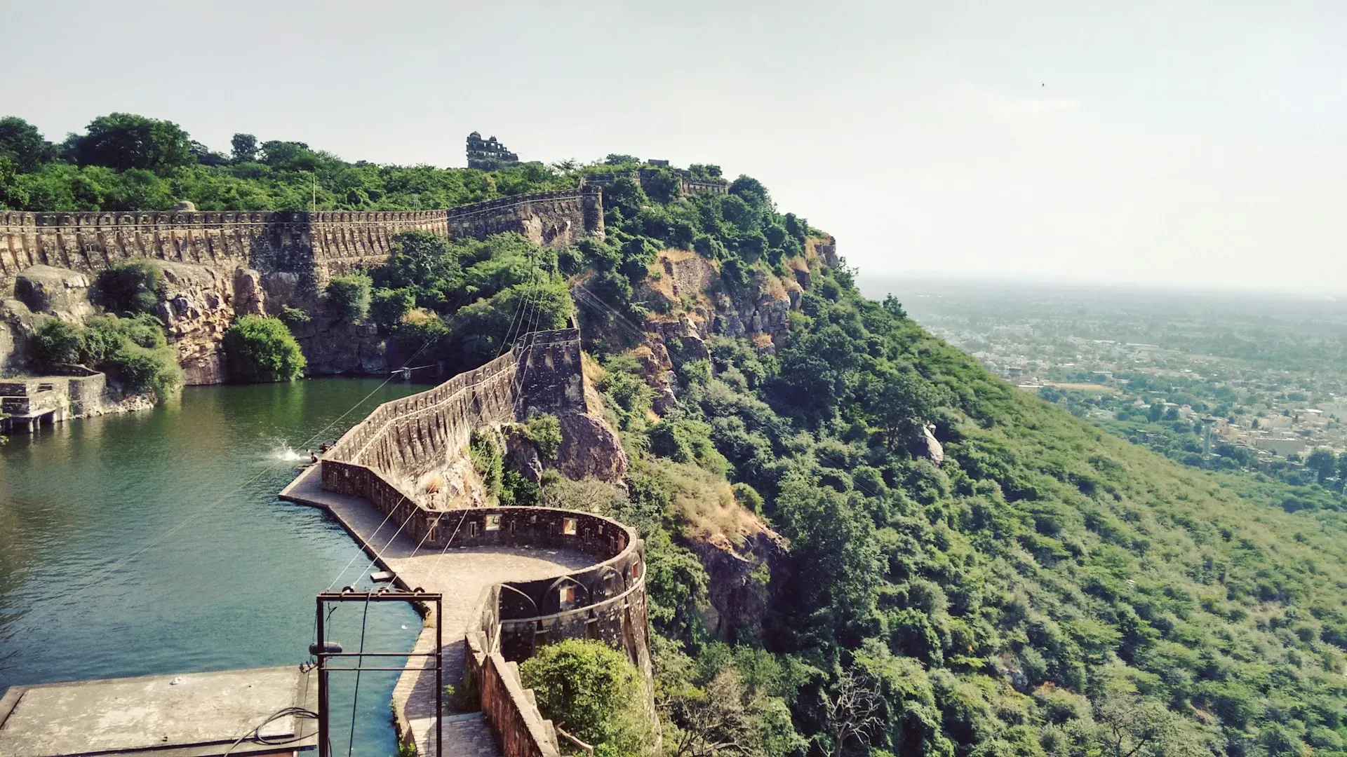 Chittorgarh Fort with surrounding Aravalli hills on the Udaipur to Chittorgarh road trip.